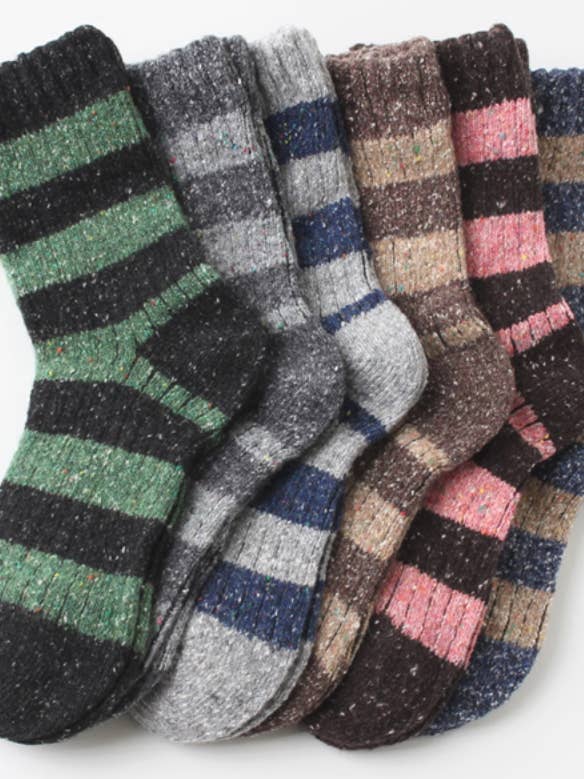 Calzini in lana a righe per donna | Comodi calzini in lana angora | per la vendita all'ingrosso da parte di Comfortarians