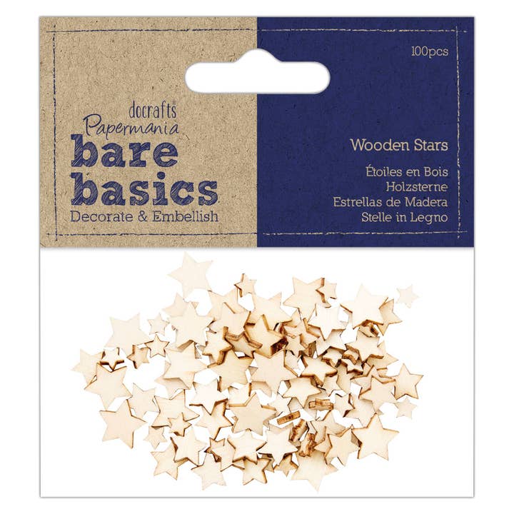 Bare Basics - Wooden Stars (100pcs) for wholesale by West Design Products UK