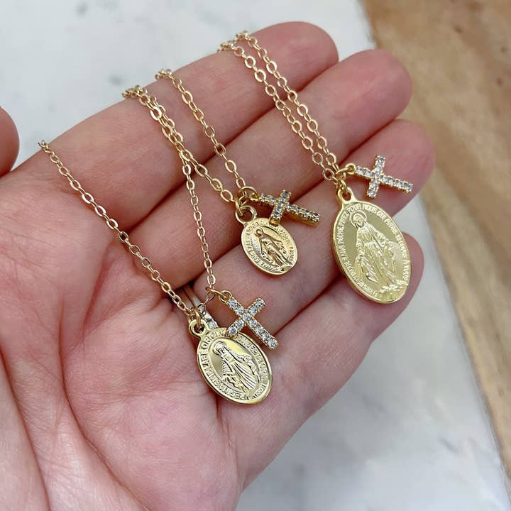 Laalee Jewelry - Wholesale Pendant/Charm Necklace - Cross Necklace, Virgin Mary Miraculous Medal, Christmas Gift