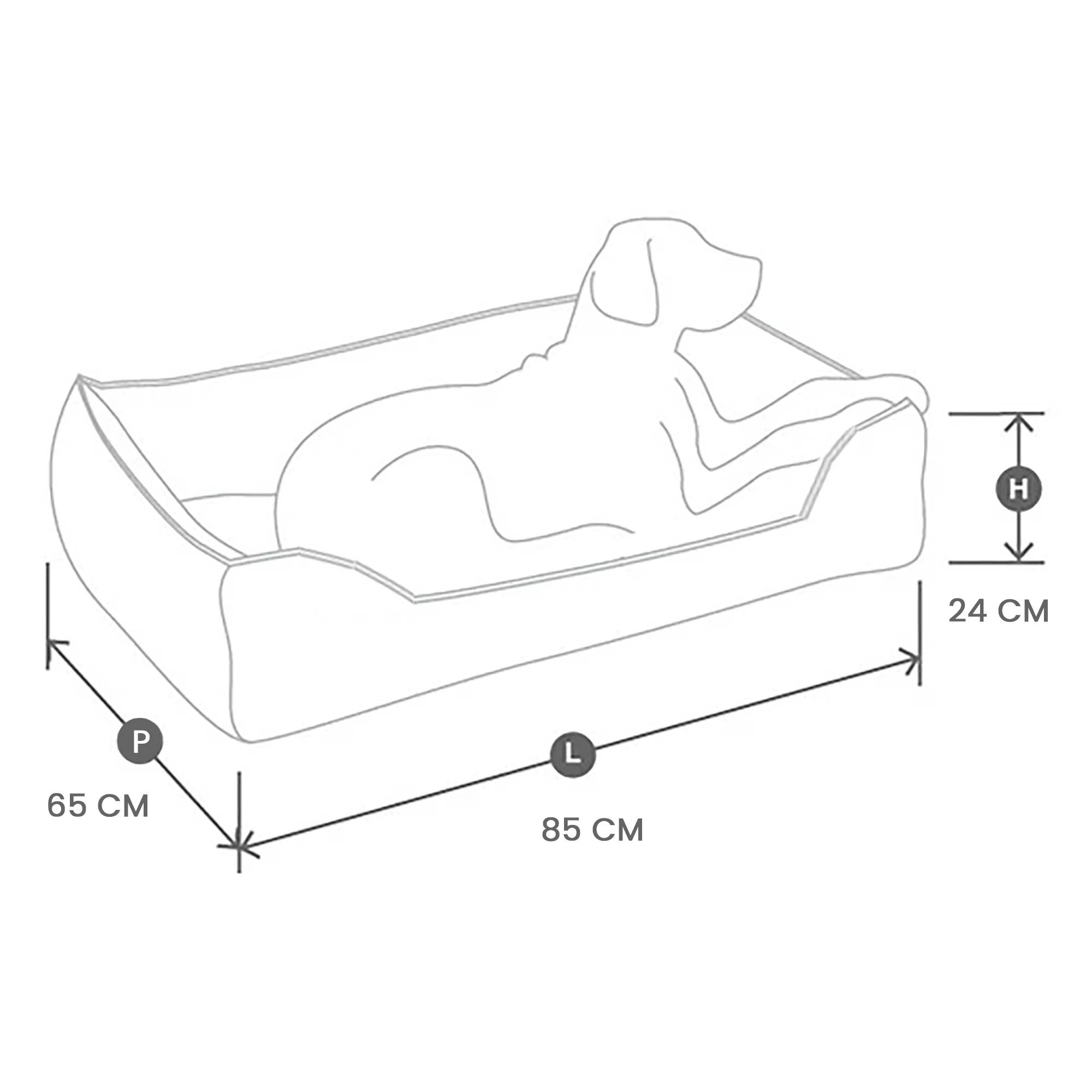 BAGANE - Wholesale Pet Bed - Cat/Dog - Eiffel - Luxury dog/cat basket, in khaki velvet6