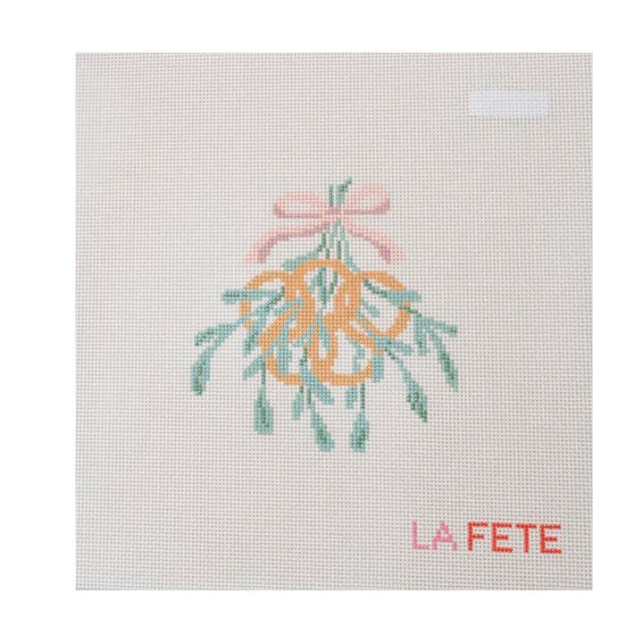12 Days Of Christmas - Five Gold Rings Hand Painted Needlepoint Canvas for wholesale by La Fete Needlepoint