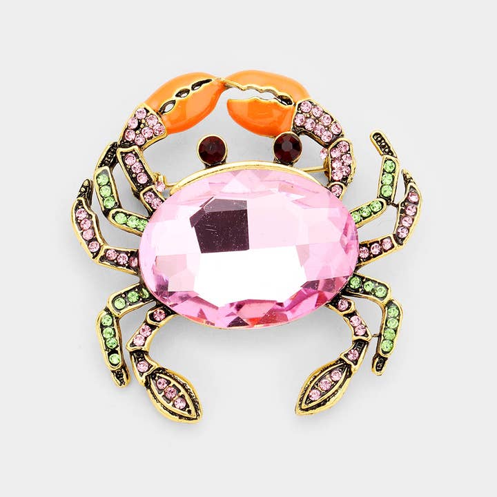 Sensibling Corp. - Wholesale Brooch - Glass Crystal Rhinestone Pave Crab Brooch2