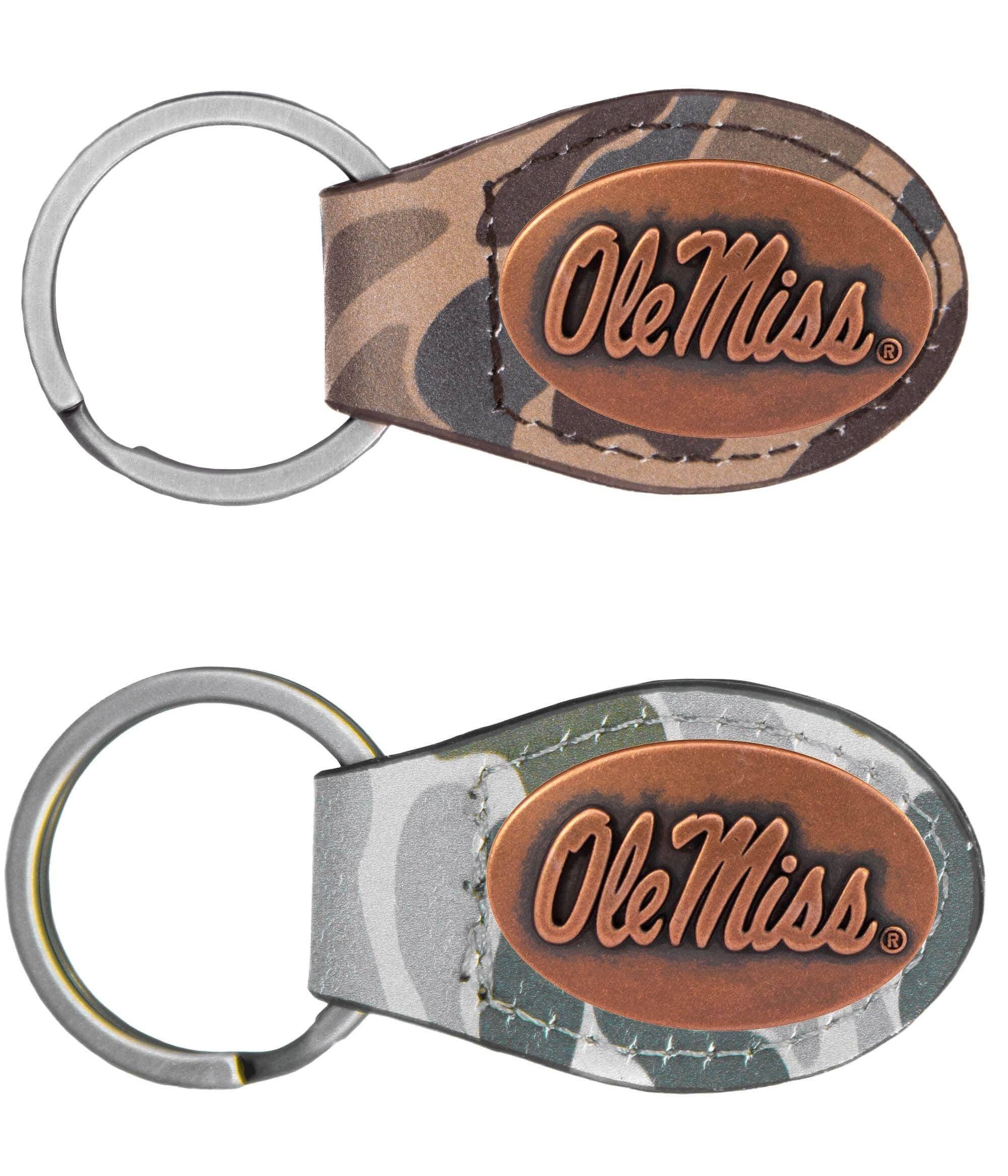 Zep-Pro - Wholesale Keychain - Unisex - Ole Miss Rebels Oval Camo Leather Key Fob.6