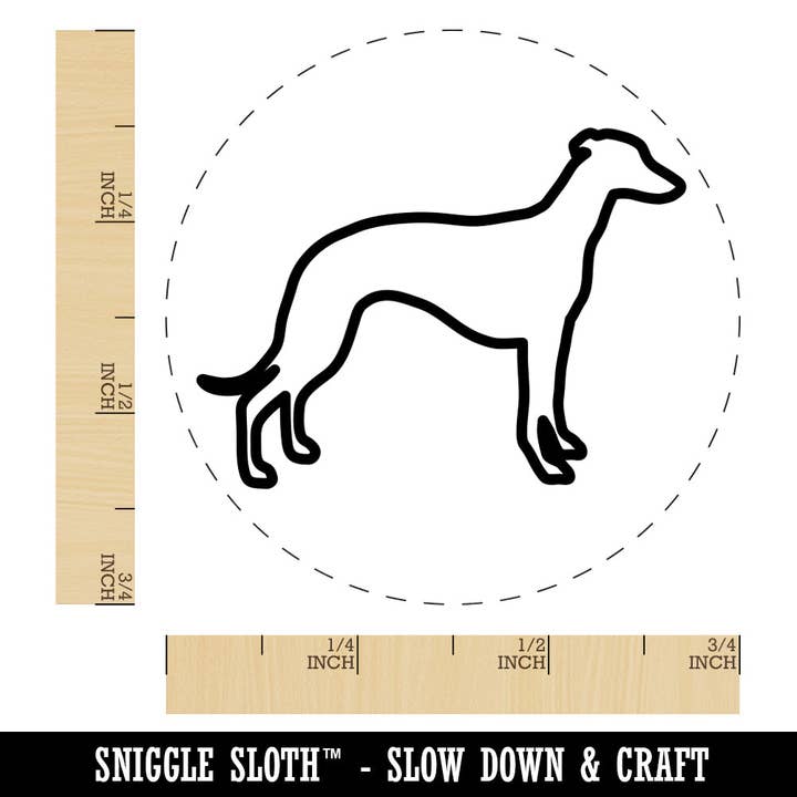 Sniggle Sloth - Wholesale Rubber/Decorative Stamp - Whippet Dog Outline Rubber Stamp for Stamping Crafting Planners1