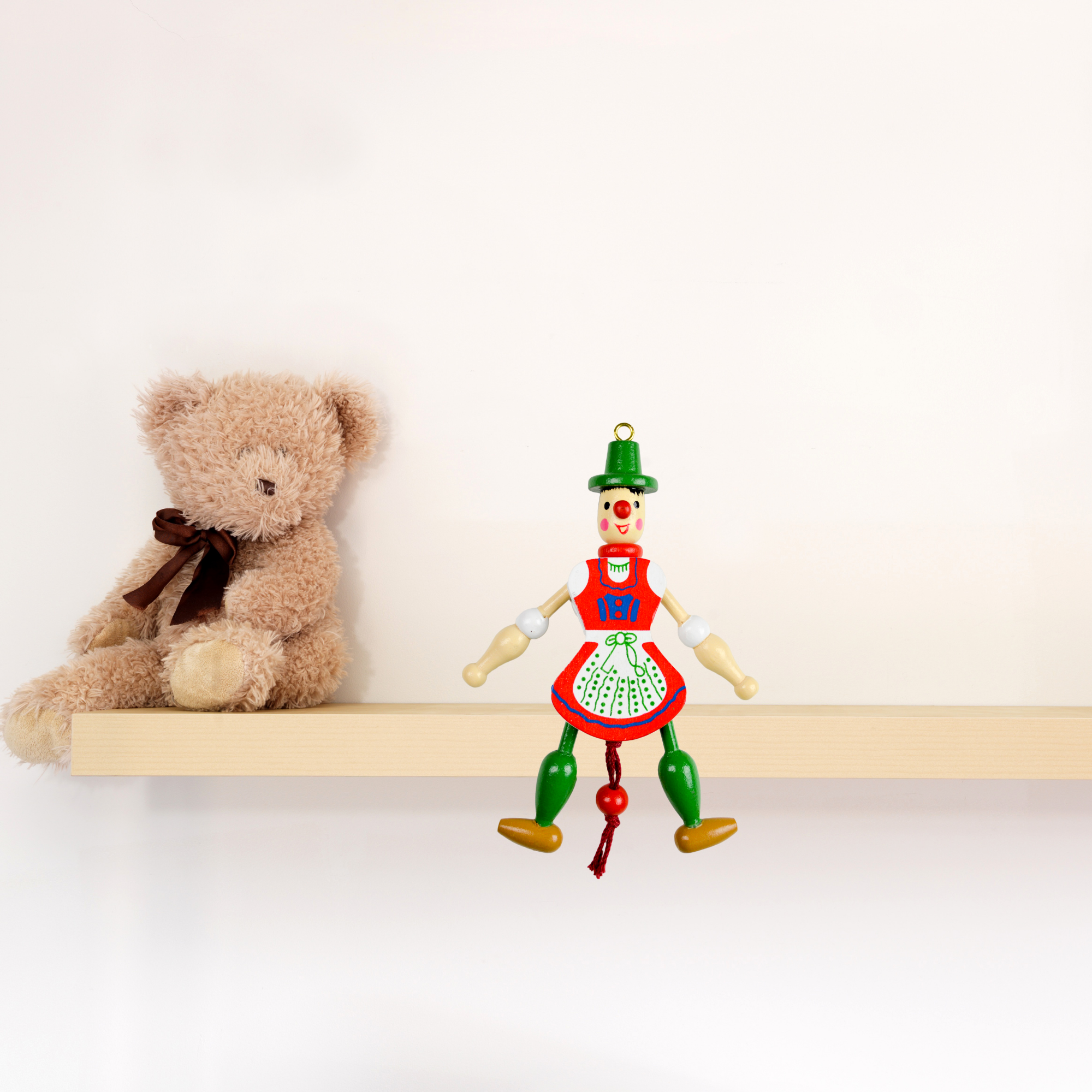 European Heritage Gifts - Wholesale Wood Toy - Kids - German Girl Jumping Jack Toy3