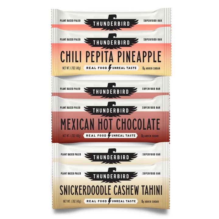 Thunderbird Real Food Bars - Wholesale Snack bar - NEW! Sweet Spicy Savory Variety Pack - Bag of 61