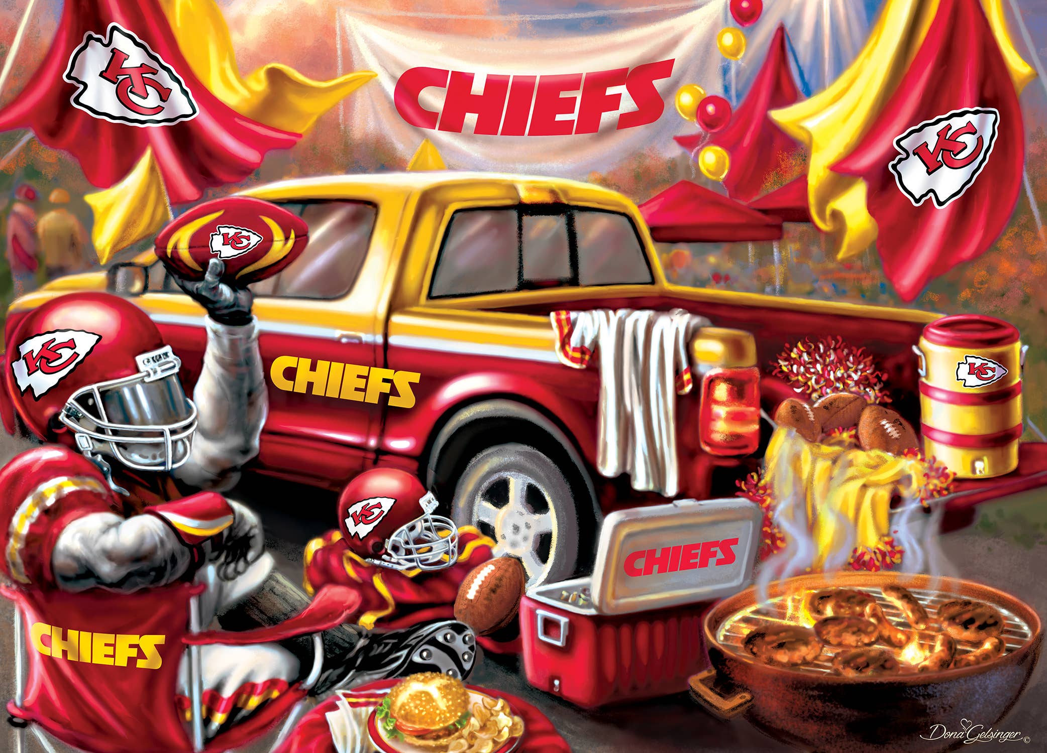 Masterpieces Puzzles - Vente Puzzle – adulte - Kansas City Chiefs - Puzzle de 1000 pièces Gameday1