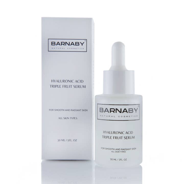 Lot de 10 sérums à triple fruit à l'acide hyaluronique, 30 ml pour la vente par Barnaby Skincare