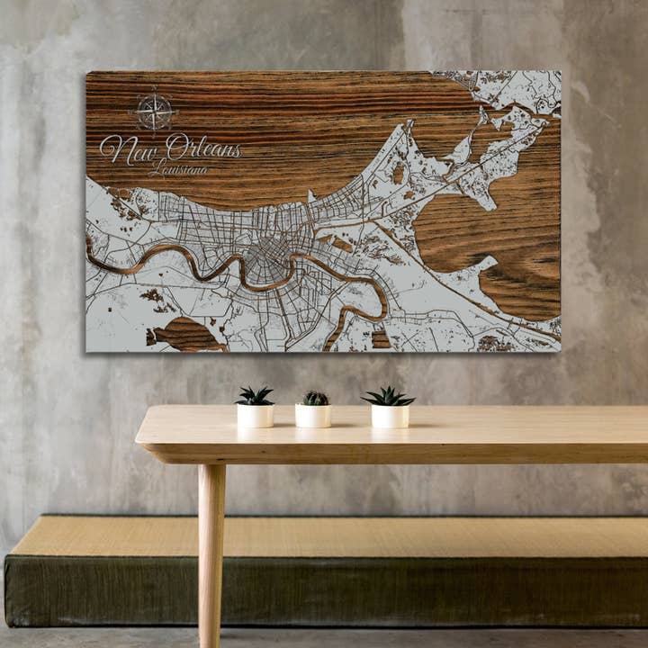 Louisiana: New Orleans Street Map for wholesale by Fire & Pine