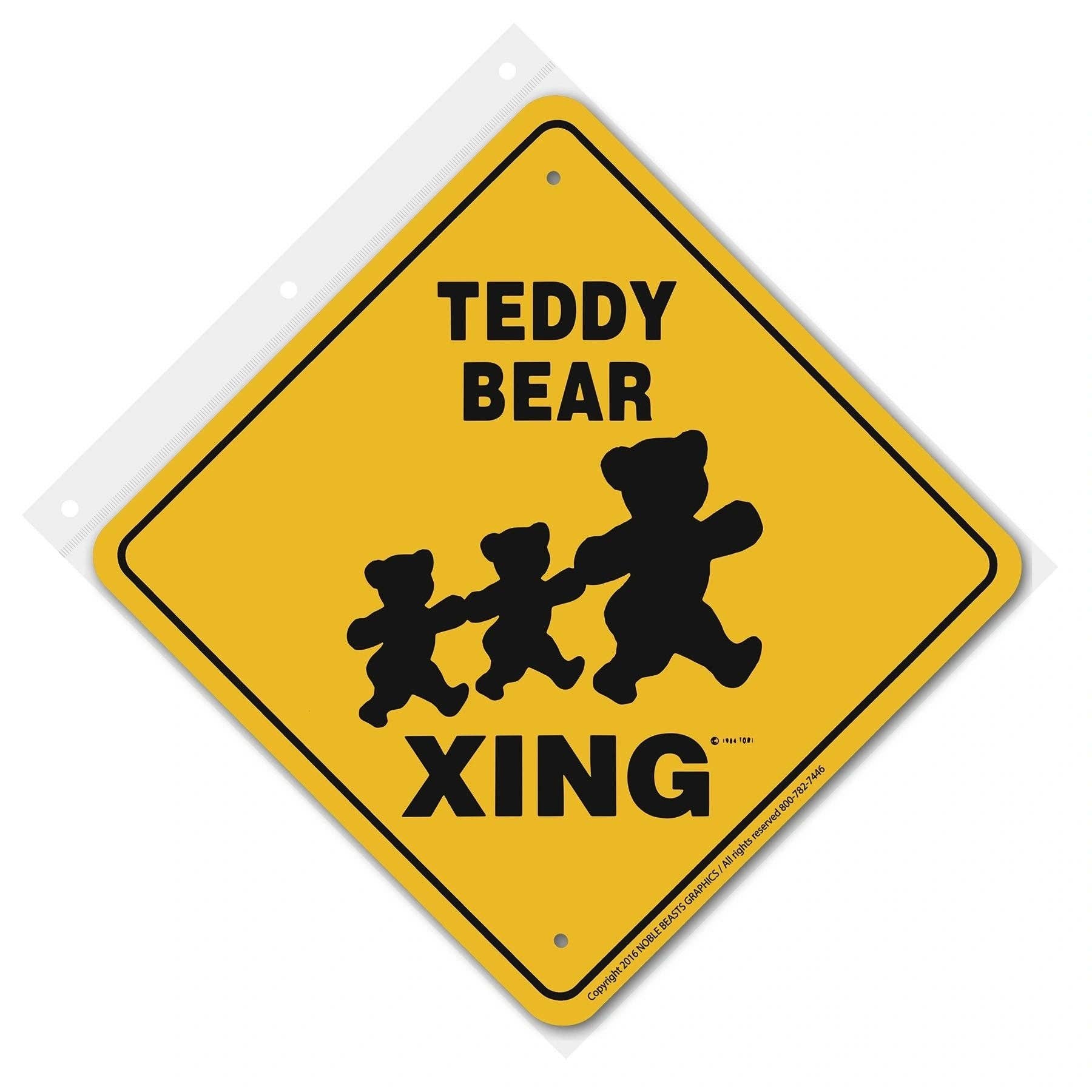 Smart Horse Gear - Wholesale Sign - Teddy Bear Xing Sign Aluminum 12 in X 12 in #207632