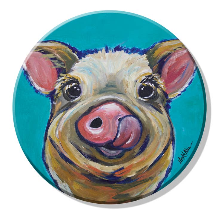 Magnet: Ceasar the Pig Round for wholesale by Desperate Enterprises