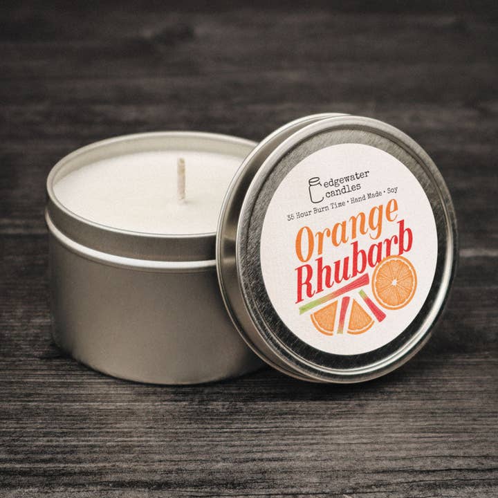 Travel Tin - Orange Rhubarb for wholesale by Edgewater Candles