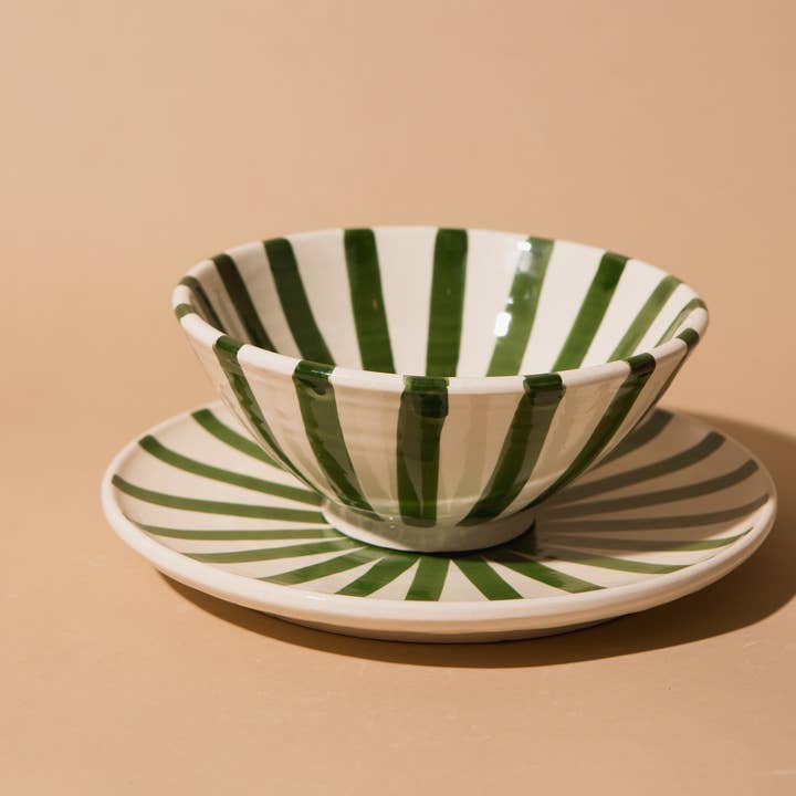 Pink Cactus & Co - Wholesale Decorative Plate/Dish/Bowl - Stripe Plate2