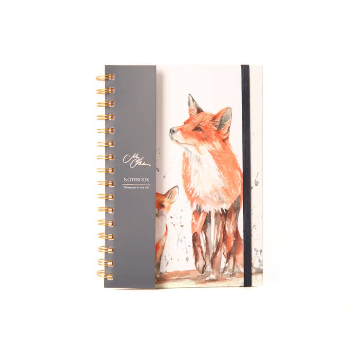 Carnet A5 au motif aquarelle The Den 'Fox and Cub pour la vente par Meg Hawkins Art