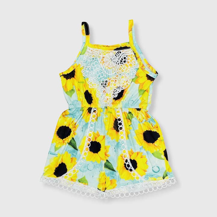 ILTEX Apparel - Vente Combishort – enfant - Barboteuse en dentelle Sunflower Kids0