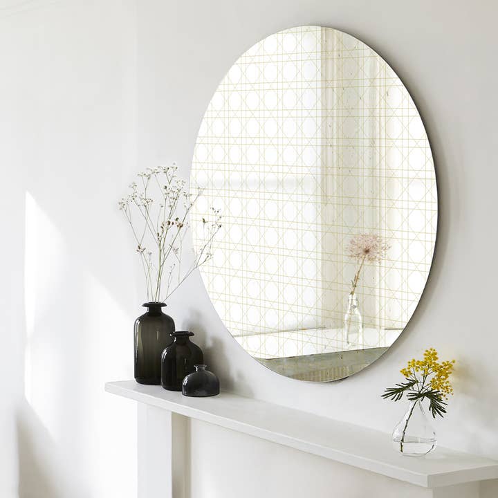 Großer dekorativer runder Spiegel aus Rattan, XL für den Großhandel von BiCA-Good Morning Design