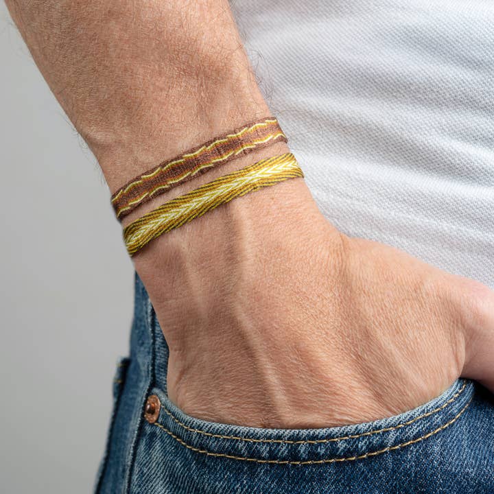 Makarla - Handmade Colombian Jewelry - Venta al por mayor Pulseras tejidas/trenzadas - Pulsera Surfer para hombre | Pulsera impermeable | Mostaza