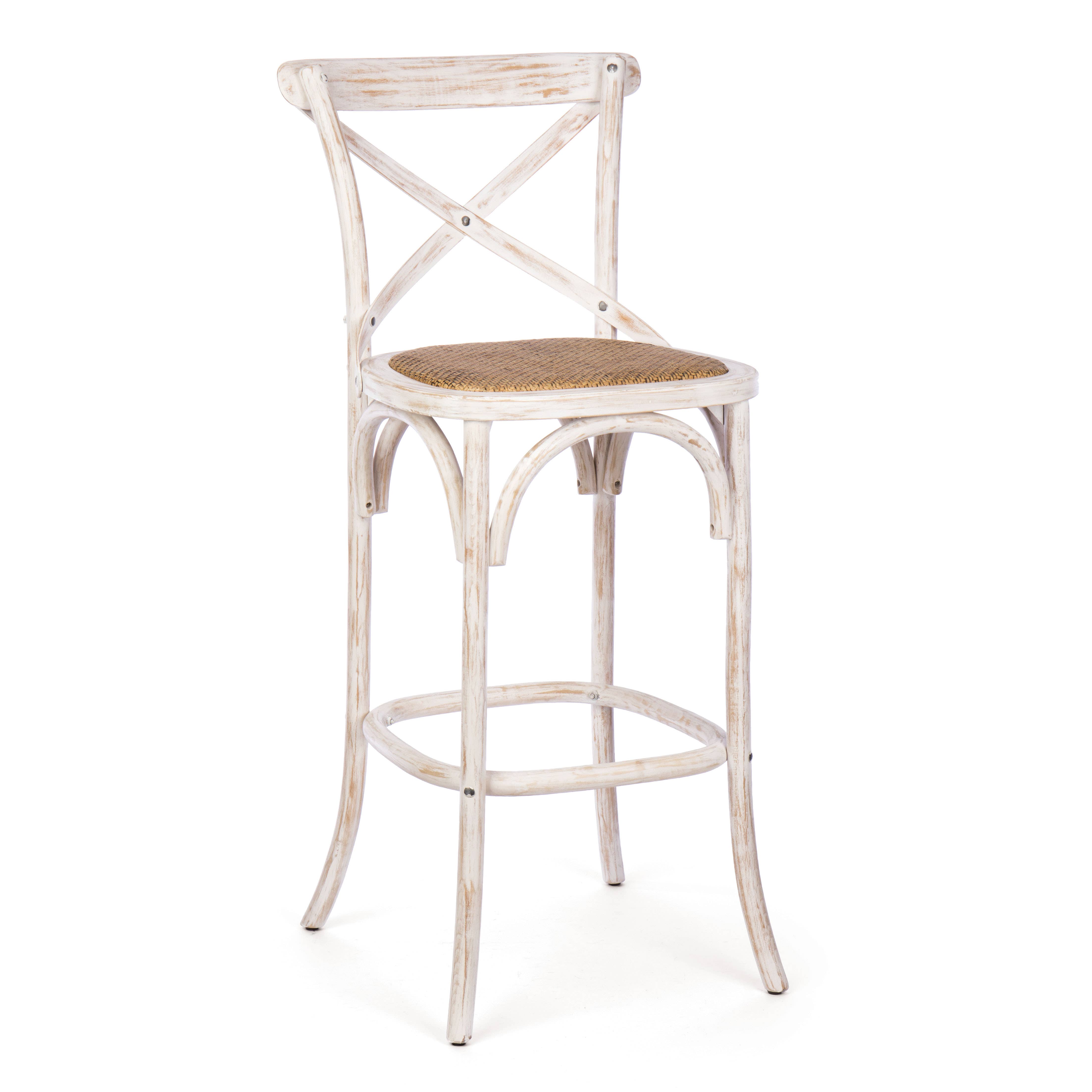 Willow Group - Wholesale Stool - White Wash Cross Back Birch Stool Outdoor Chair3