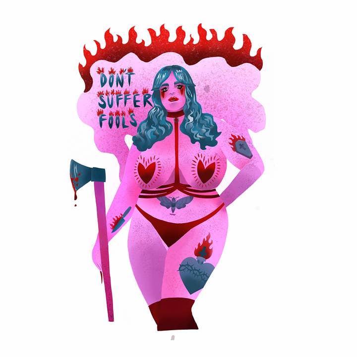 Leide keine Narren Kunstdruck von Lola Blackheart für den Großhandel von Lola Blackheart