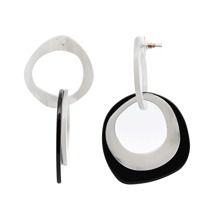 AMORINO SRL - Wholesale Dangle Earrings - ACRYLIC HOOP DANGLE EARRINGS - FT2456A4843