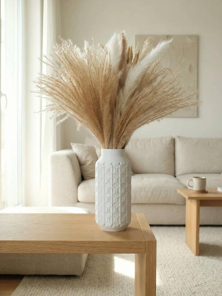 Hex-struktureret knopvase - bikagemønster 3D-printet vase for engroshandel hos Meora Home