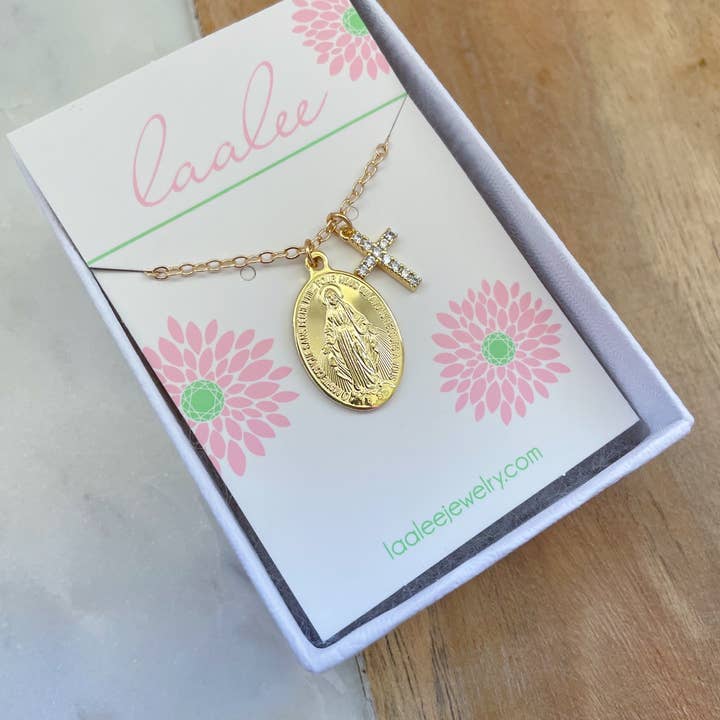 Laalee Jewelry - Wholesale Pendant/Charm Necklace - Cross Necklace, Virgin Mary Miraculous Medal, Christmas Gift