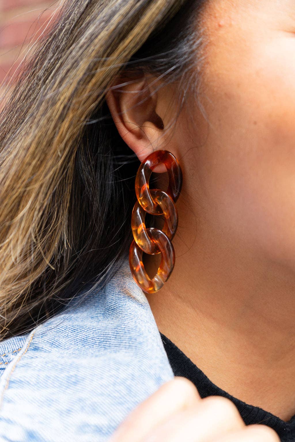 Spiffy & Splendid - Vente Boucles d'oreilles pendantes - Boucles d'oreilles Brooklyn - Ambre // Bijoux, Automne1