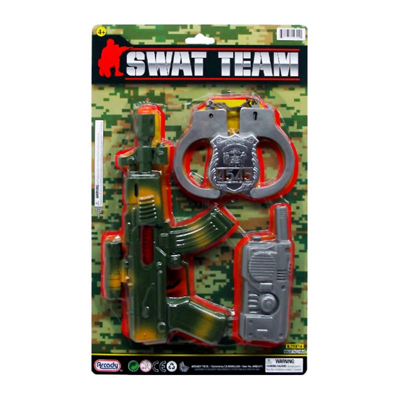 Deluxe Import Trading - Wholesale Toy Set - Kids - 9.25" Sparking Action Military Toy Gun w/Accessories0