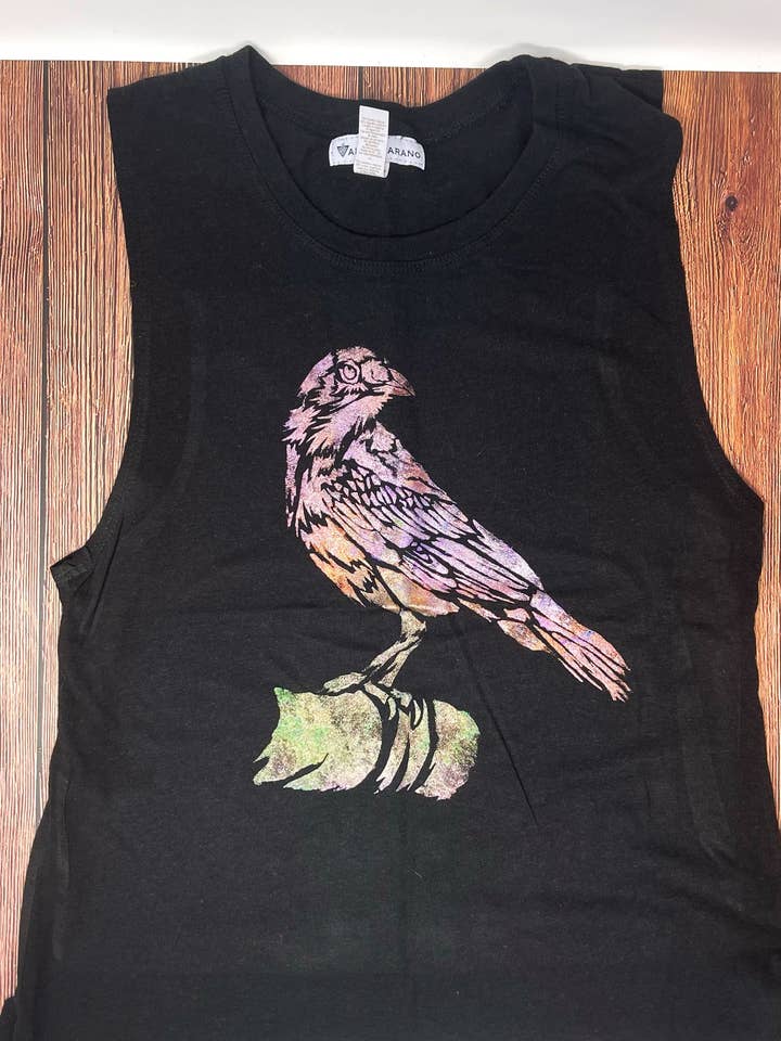 Raven handmålad muskeltank för kvinnor för wholesale av Third Wolf Designs