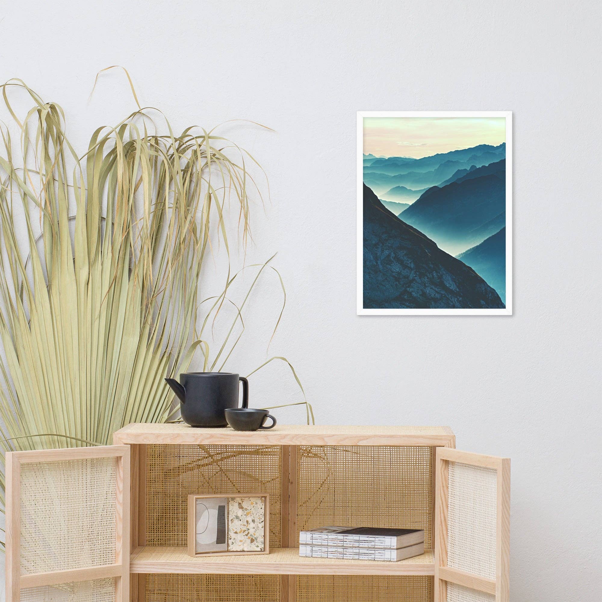 Pipa Wall Art & Home Decor – wholesale Art print – Misty Blue Silhouette Mountain Range Photo Framed Art9