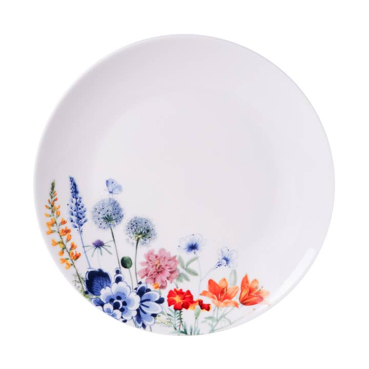 Piatto da colazione Fiori Selvatici 20 cm per la vendita all'ingrosso da parte di Heinen Delfts Blauw