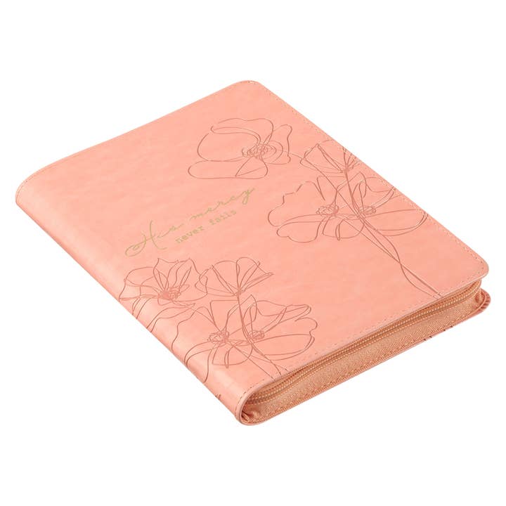 Christian Art Gifts - Wholesale Journal/Diary - Journal Classic Zip Pink His Mercy Never Fails