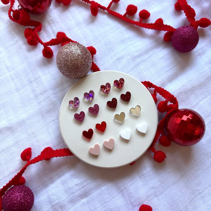 Heart Studs for wholesale by The Crafted Makerie