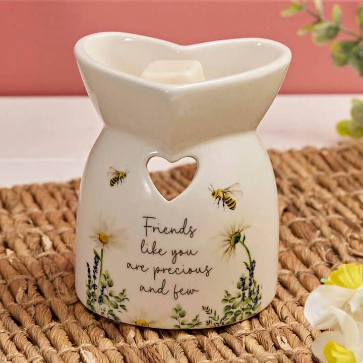Floral Ceramic Heart Shaped Friends Like You Burner for wholesale by Langs