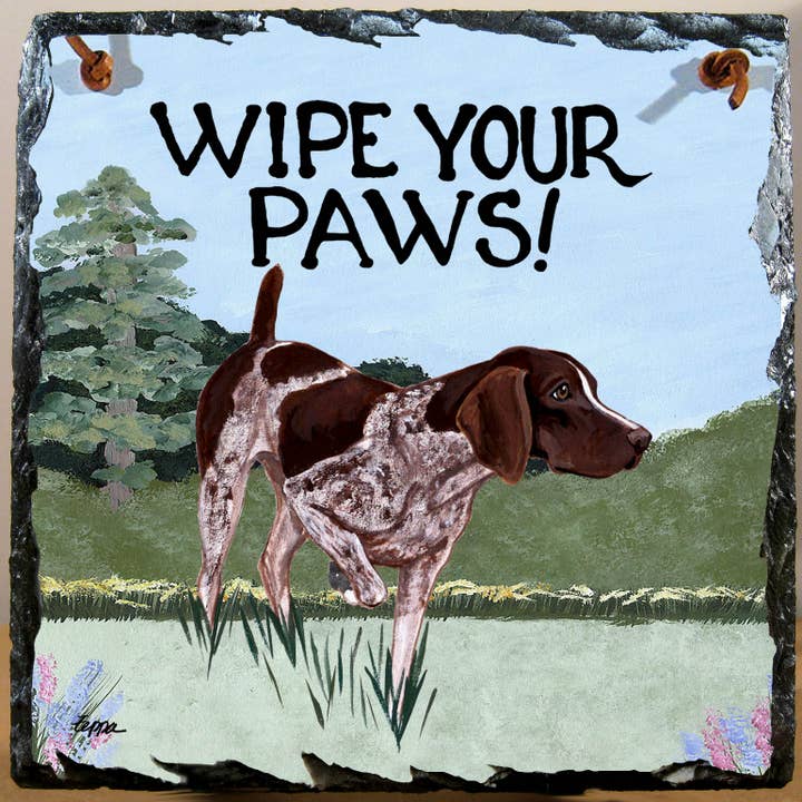 German Shorthaired Pointer Hanging Slate Tile for wholesale by Zeppa Studios