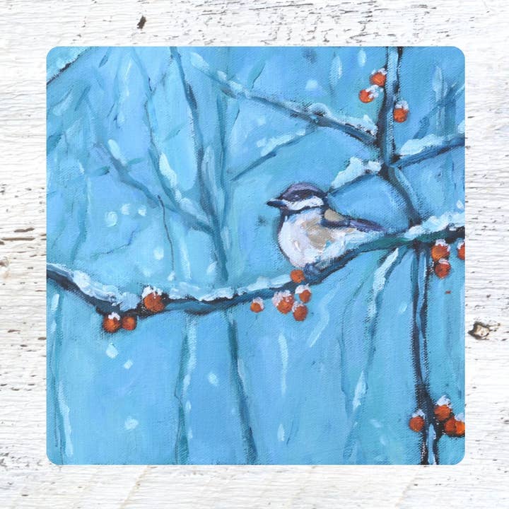 Glasbrikker og Bordskånere: Sneberberysang - Vintermejse for engroshandel hos Dreese Fine Art