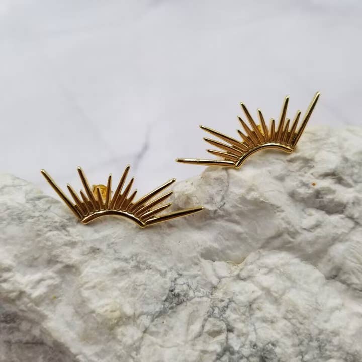 The Pretty Jewellery - Wholesale Stud/Post Earrings - Gold Sun Hot Girl Stud Earrings1