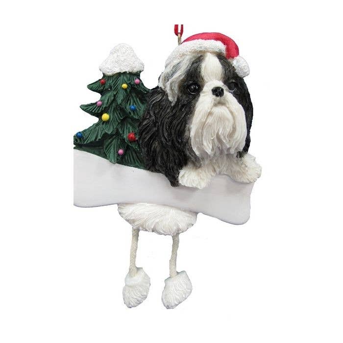 Shih Tzu, Sort og Hvid Dinglende Hund Ornament for engroshandel hos E&S Pets
