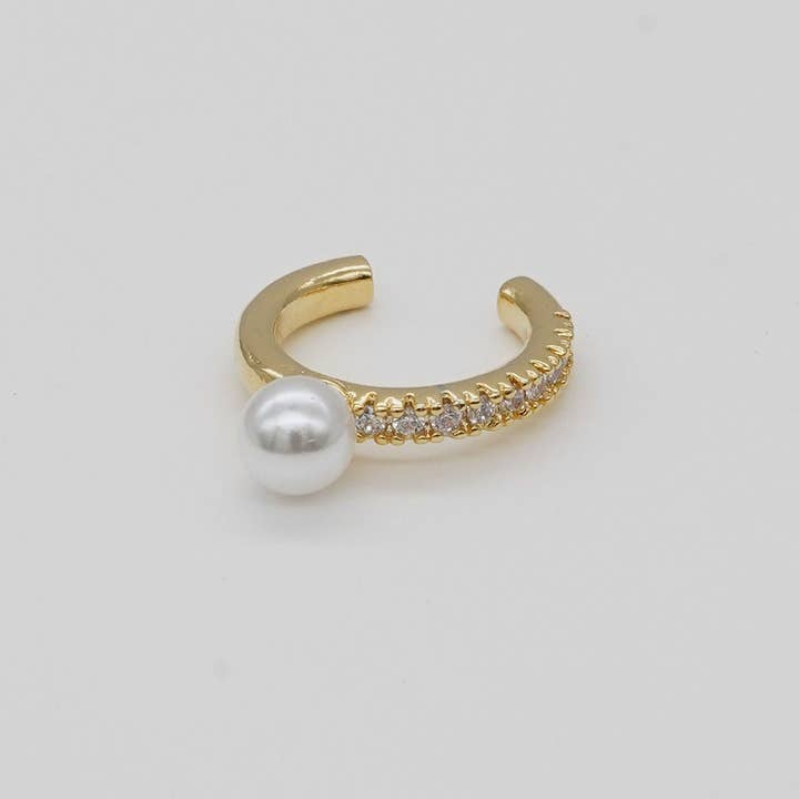 14K Gold Pearl Ear Cuff for wholesale by Brenda Grands Jewelry