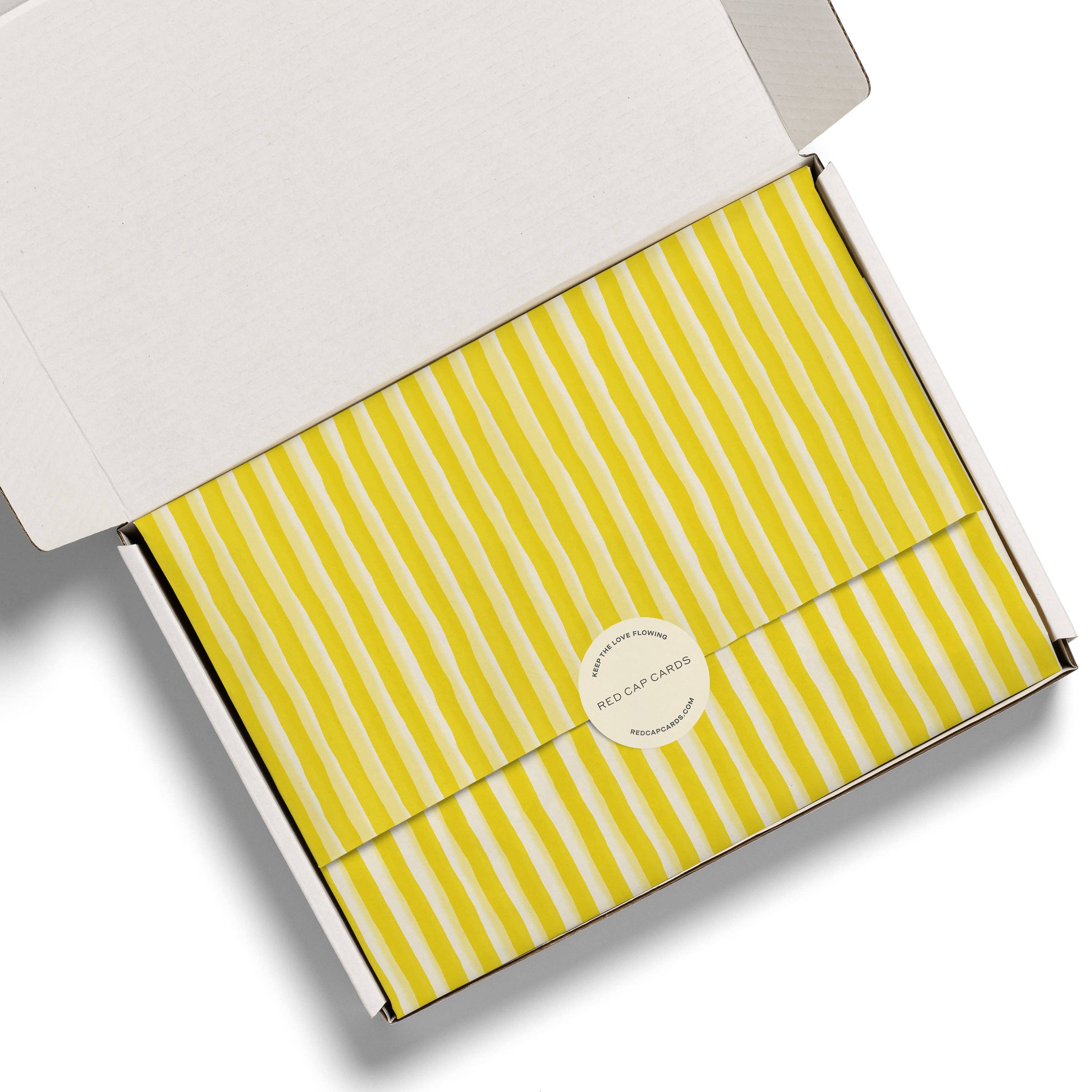 Red Cap Cards - Wholesale Tissue Paper - Yellow Stripe tissue paper1