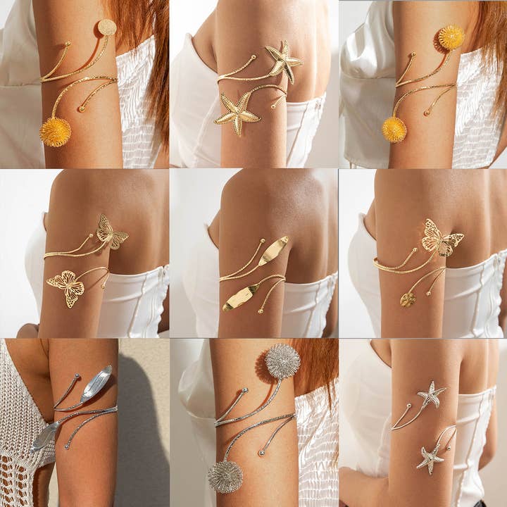 Starfish Open-Cuff Bracelet Chic Minimalist Design for wholesale by DREAM VERA APPAREL