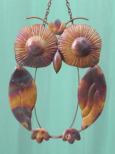 Flamed Owl Ornament for wholesale by Ancient Graffiti