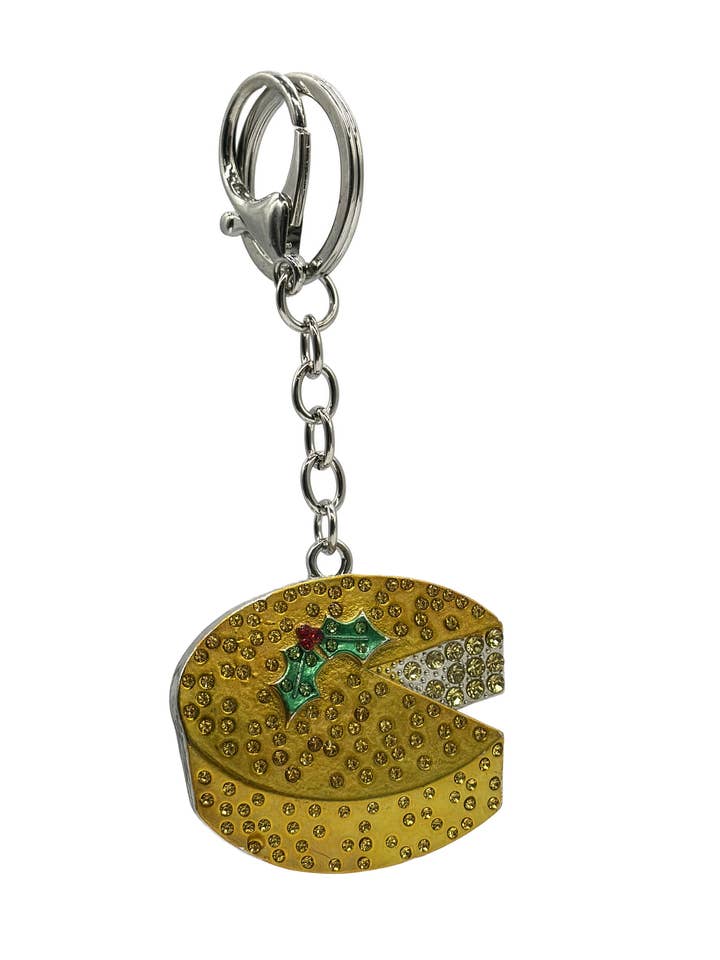 Christmas Cheese Diamante Keyring for wholesale by Wildtouch