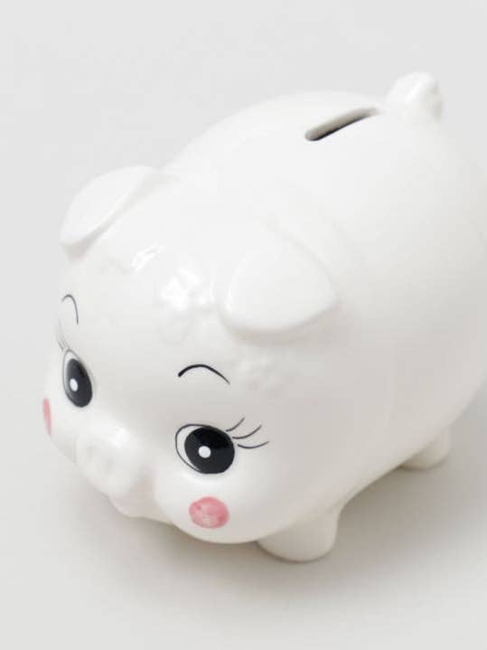 Seto Ware Buta-Chan Sparegris - Hvid for engroshandel hos Ametsuchi by Amina Collection