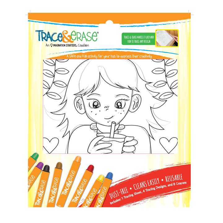 Imagination Starters - Wholesale Art Set - Kids & Baby - Trace Erase Anime- Drawing, Tracing Set NEW Package