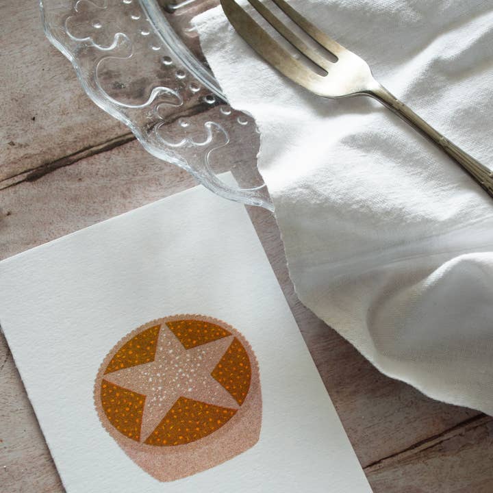 Bobbie Print - Wholesale Christmas card - Jolly Festive Mince Pie Foodie Mini Christmas Greeting Card1