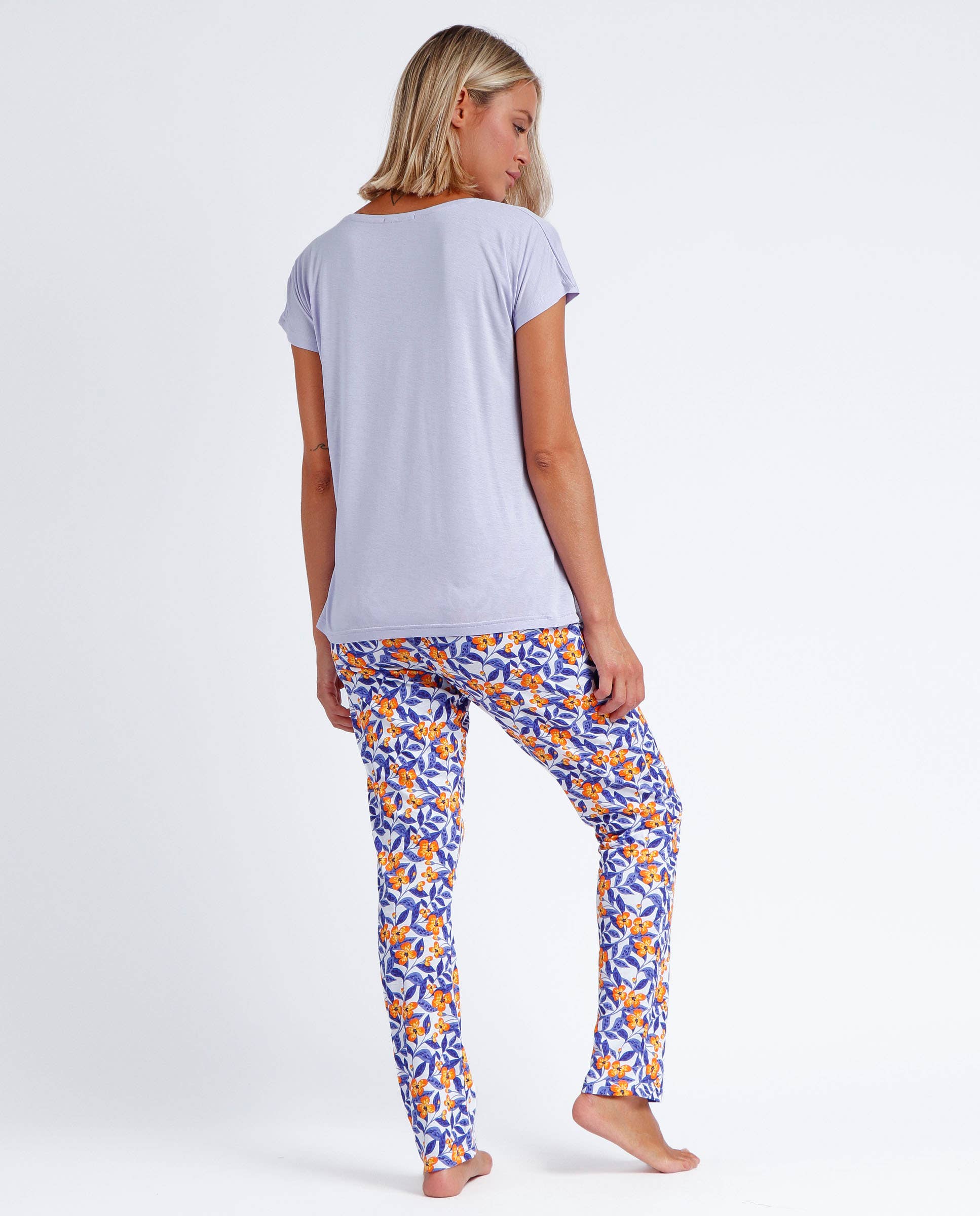 MALVA ADMAS GARDEN Pijama Manga Corta Mauve & Orange para Mujer de venta al por mayor en Faire2