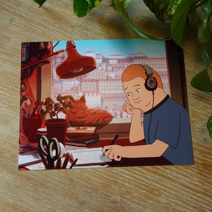 Lofi Bobby Art Print - King of the Hill Inspired art Print for wholesale by Two Cats Creatives