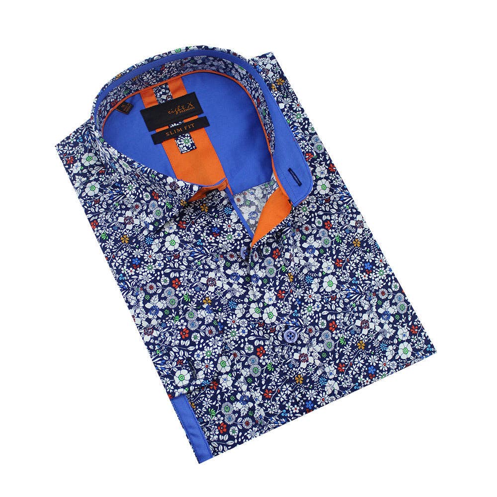 EIGHT X - Wholesale Button Down Shirt - Men's - Minimalist Multi Color Bloom Print Shirt0
