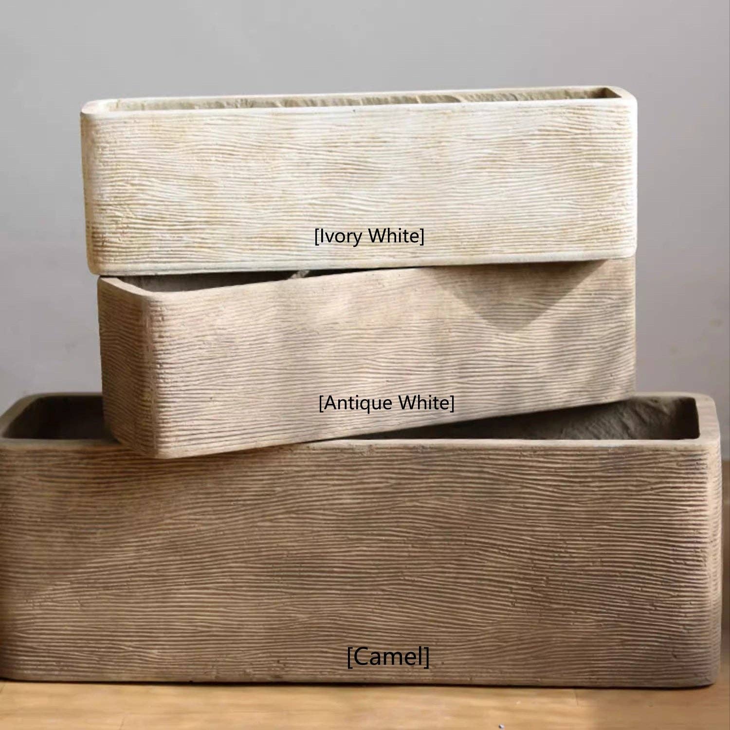 Rustic Reach - Wholesale Planter Box - Modern Rectangular Textured Planter0